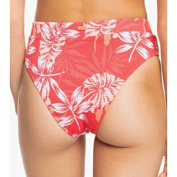 Roxy Seaside Tropic Smock High Waist Bikini Bottom L NWOT - Picture 2 of 3